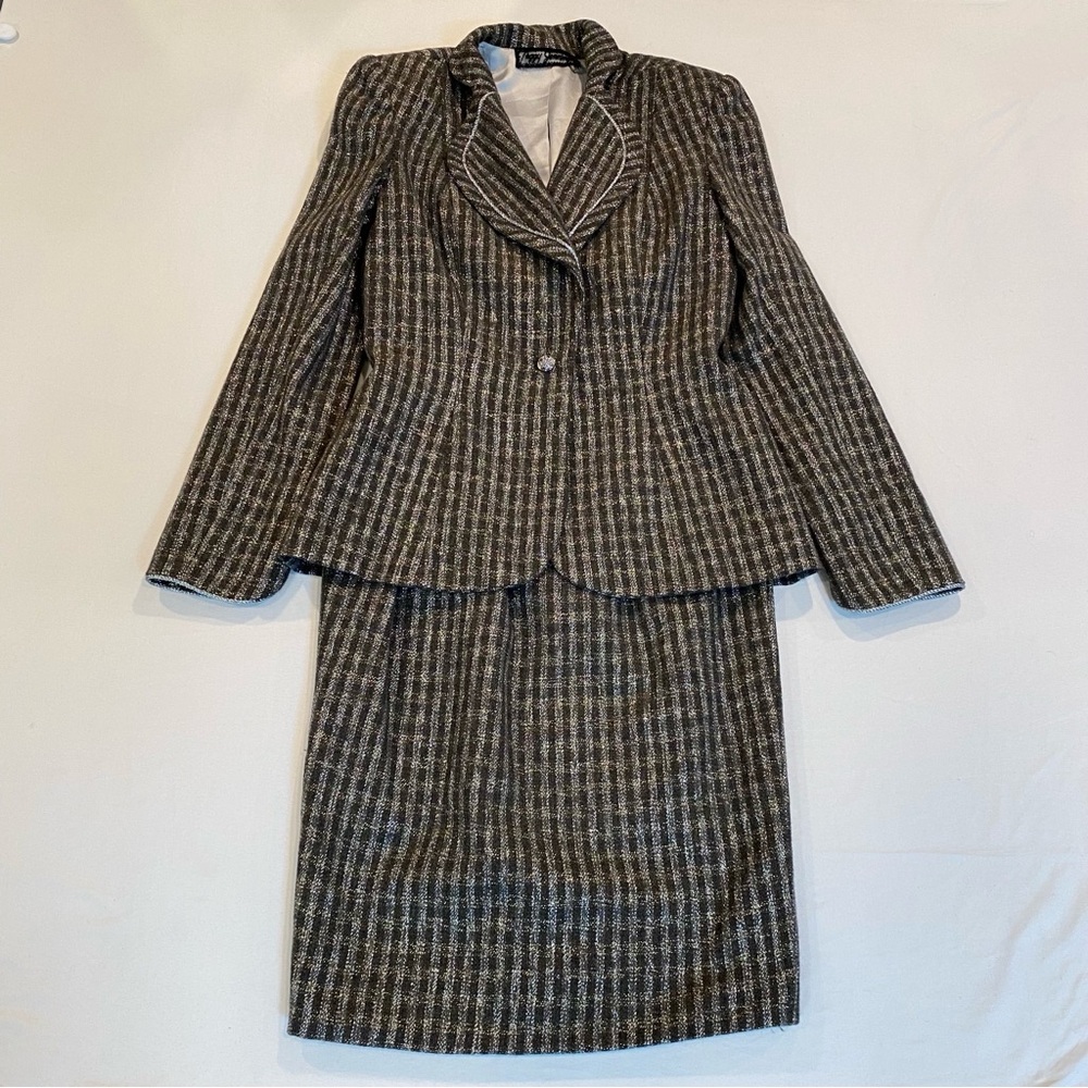 Peggy Jennings Black and White Midi Dress